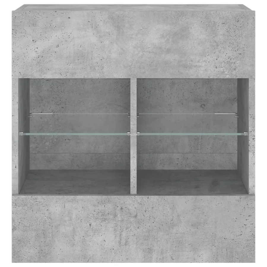 Meuble TV mural avec lumières LED gris béton 58,5x30x60,5 cm - 6