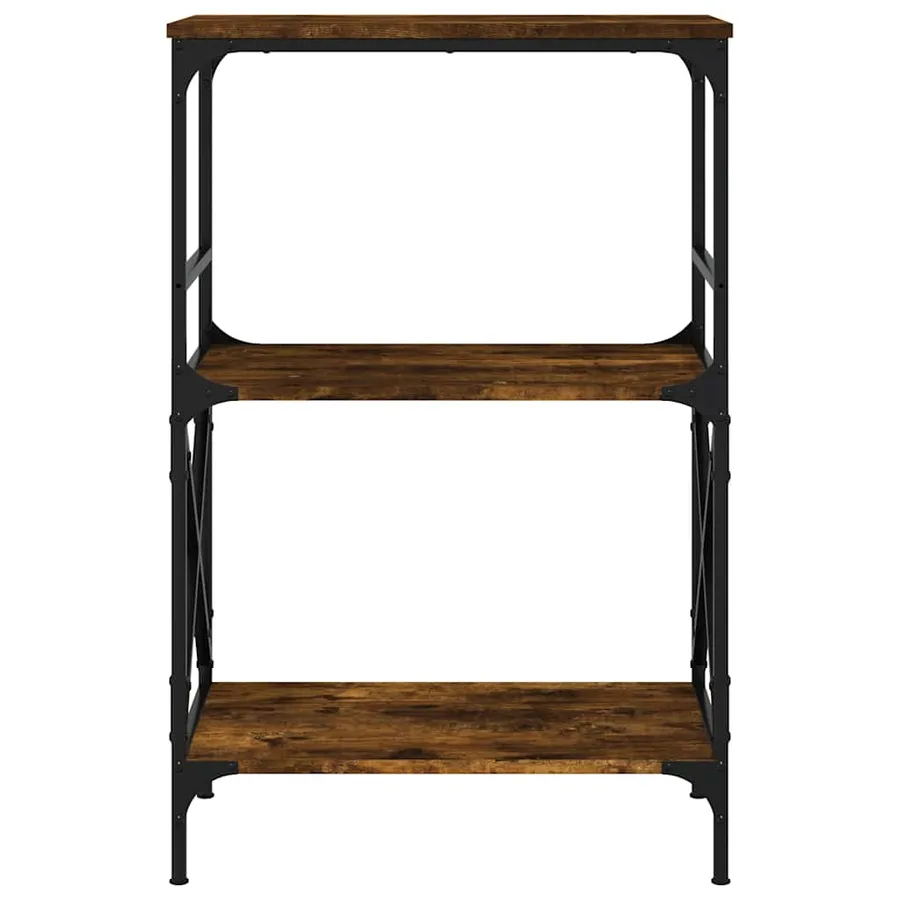 Bibliothèque à 3 niveaux chêne fumé 59x35x90,5 cm - 4