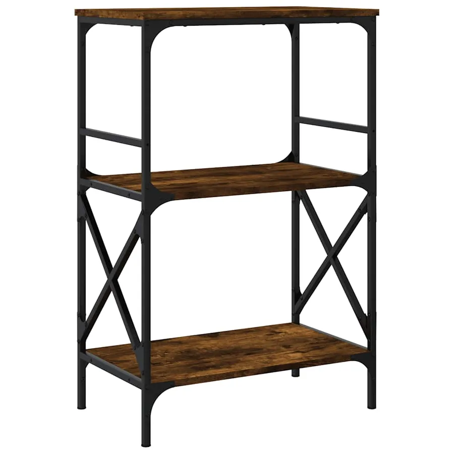 Bibliothèque à 3 niveaux chêne fumé 59x35x90,5 cm - 6