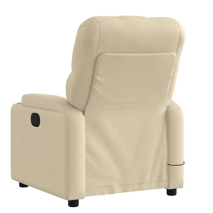 Fauteuil de massage inclinable Crème Tissu - 5