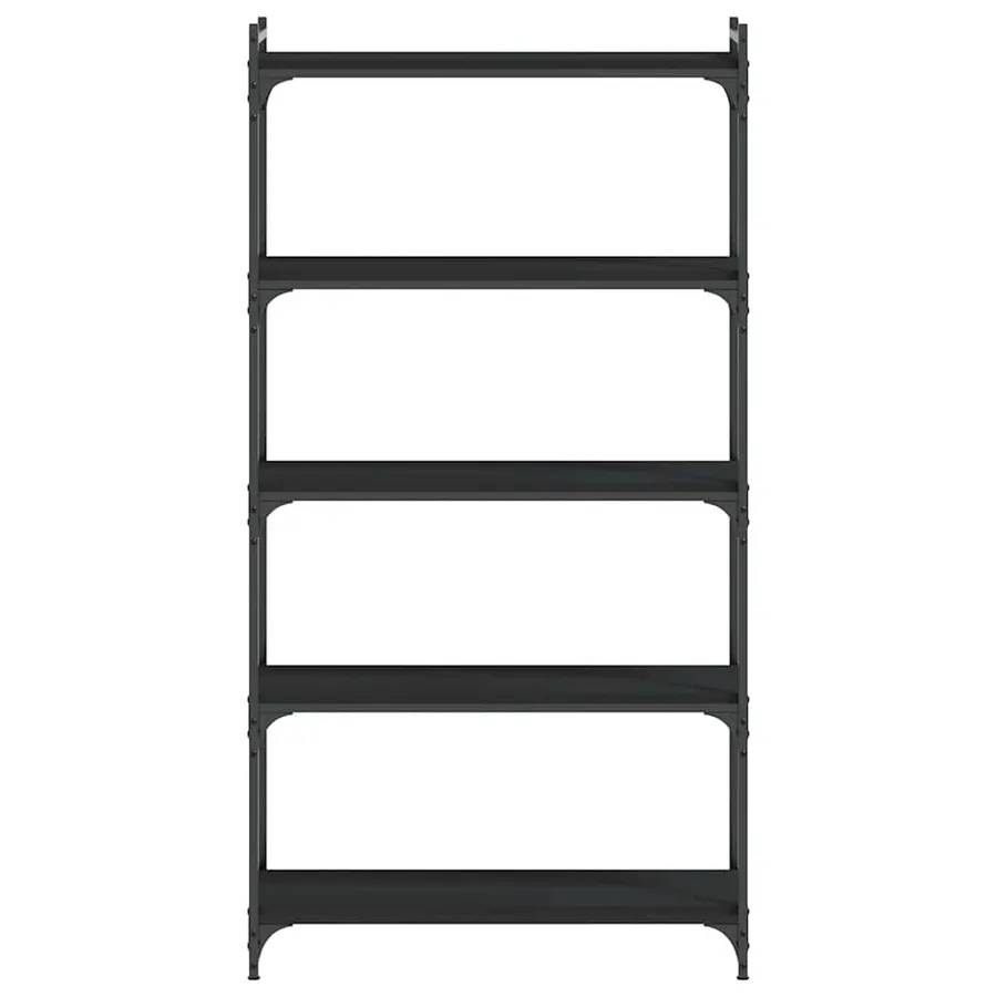 Bibliothèque 5 niveaux noir 80x30x154 cm bois d'ingénierie - 4