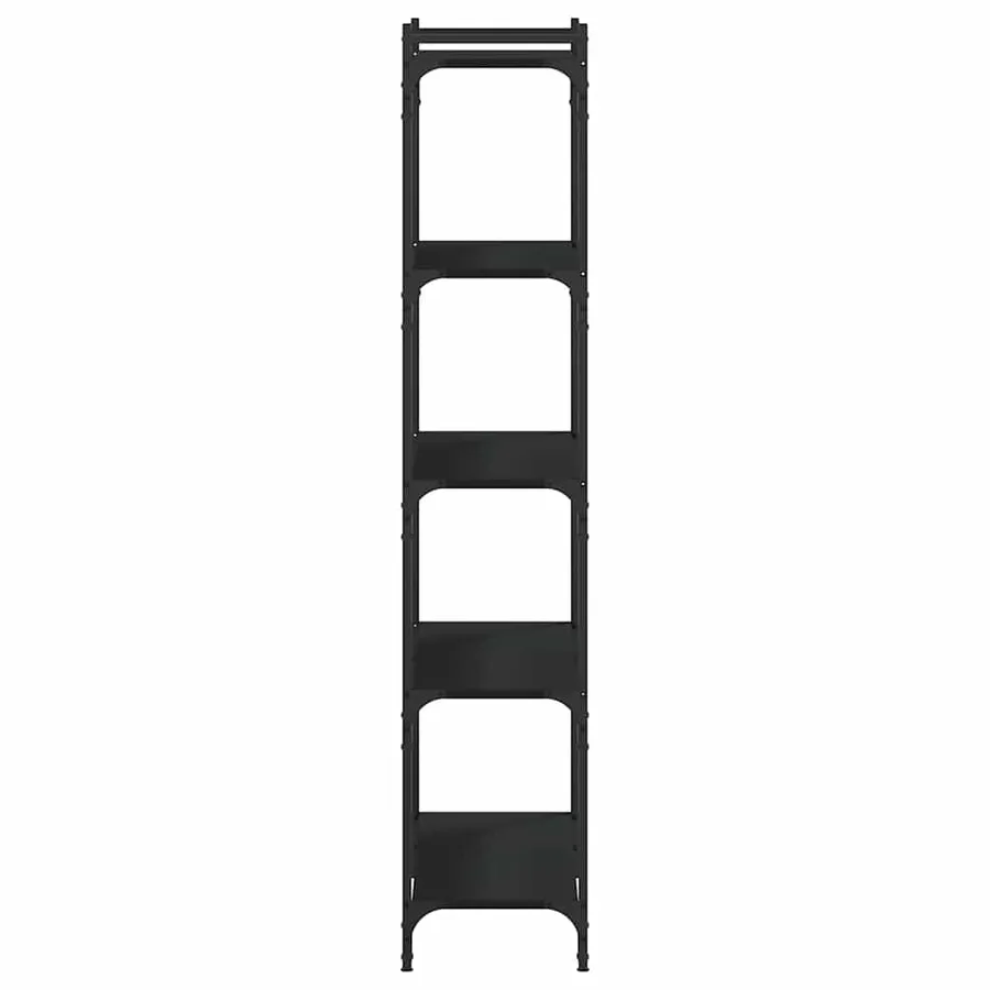 Bibliothèque 5 niveaux noir 80x30x154 cm bois d'ingénierie - 5