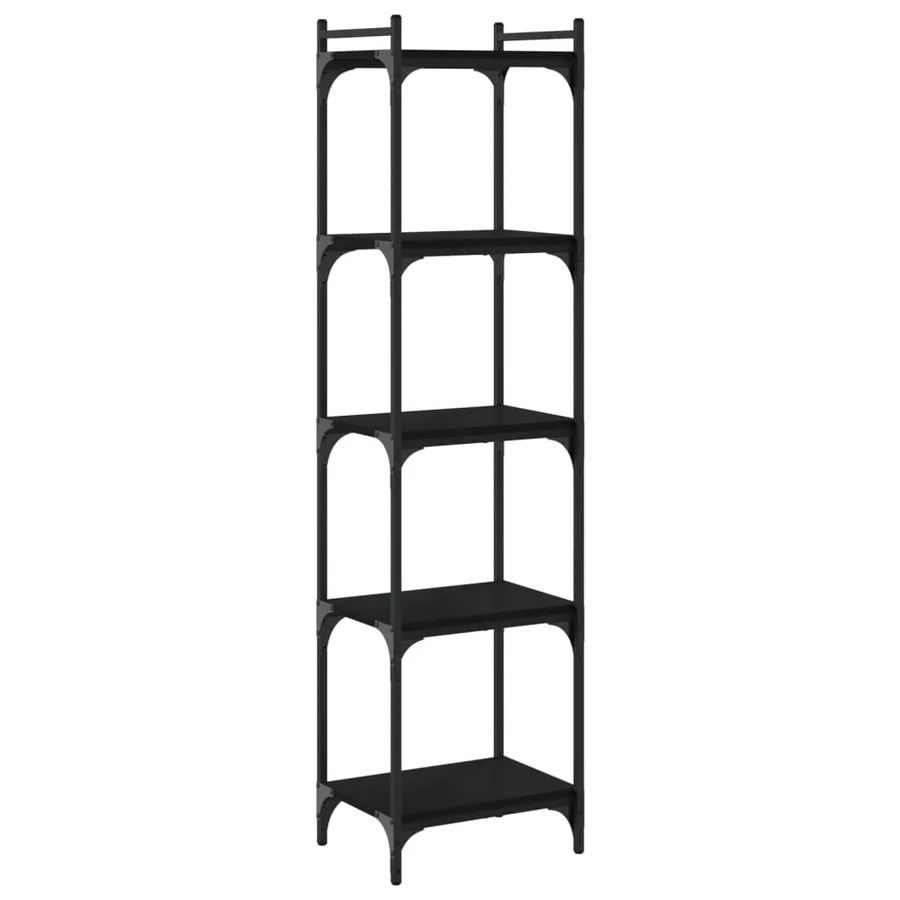Bibliothèque 5 niveaux noir 40x30x154 cm bois d'ingénierie - 6
