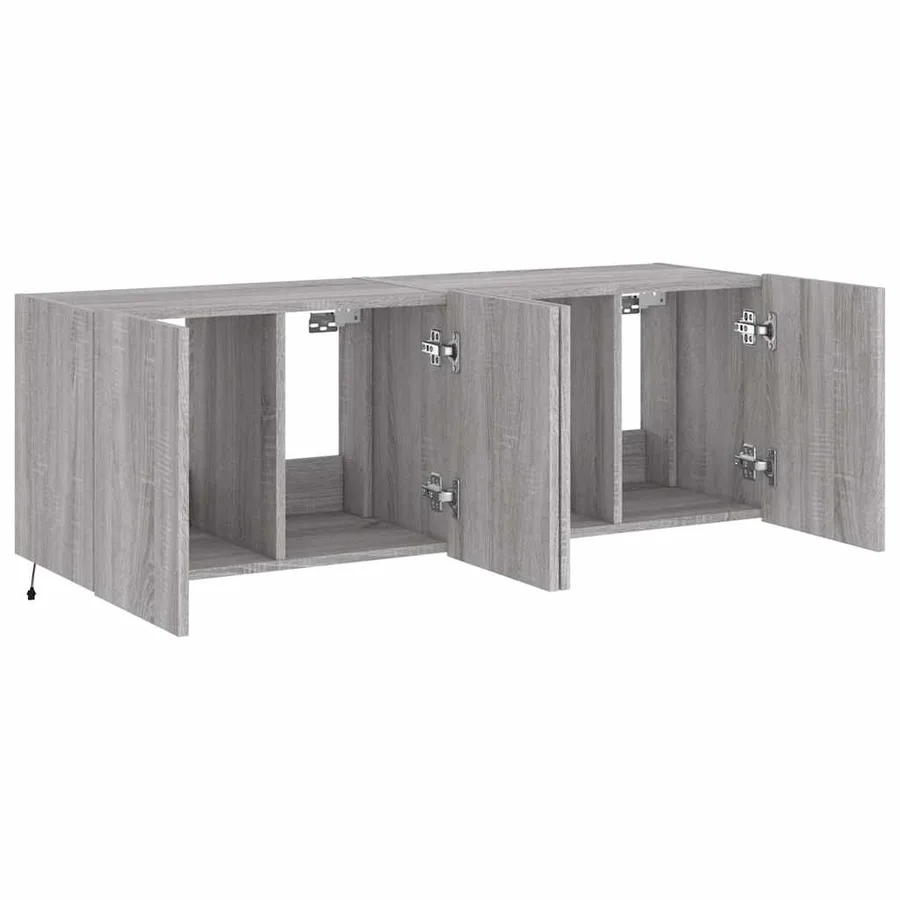 Meubles TV muraux et lumières LED 2pcs sonoma gris 60x35x41 cm - 8