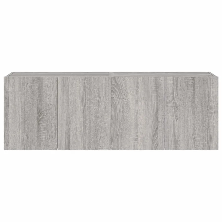 Meubles TV muraux et lumières LED 2pcs sonoma gris 60x35x41 cm - 9