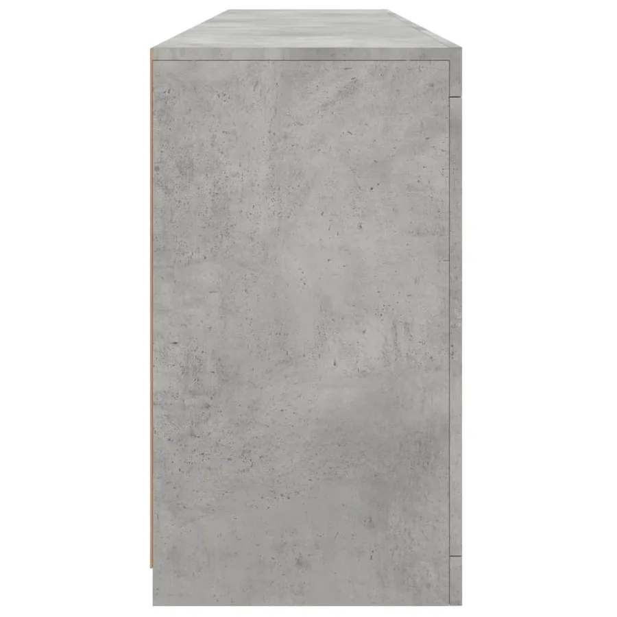 Buffet avec lumières LED gris béton 162x37x67 cm - 7