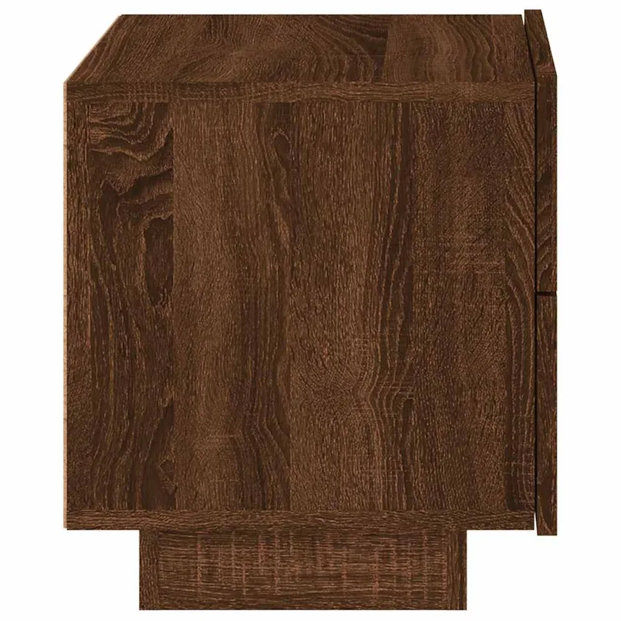Table de chevet avec lumières LED chêne marron 70x36x40,5 cm - 8