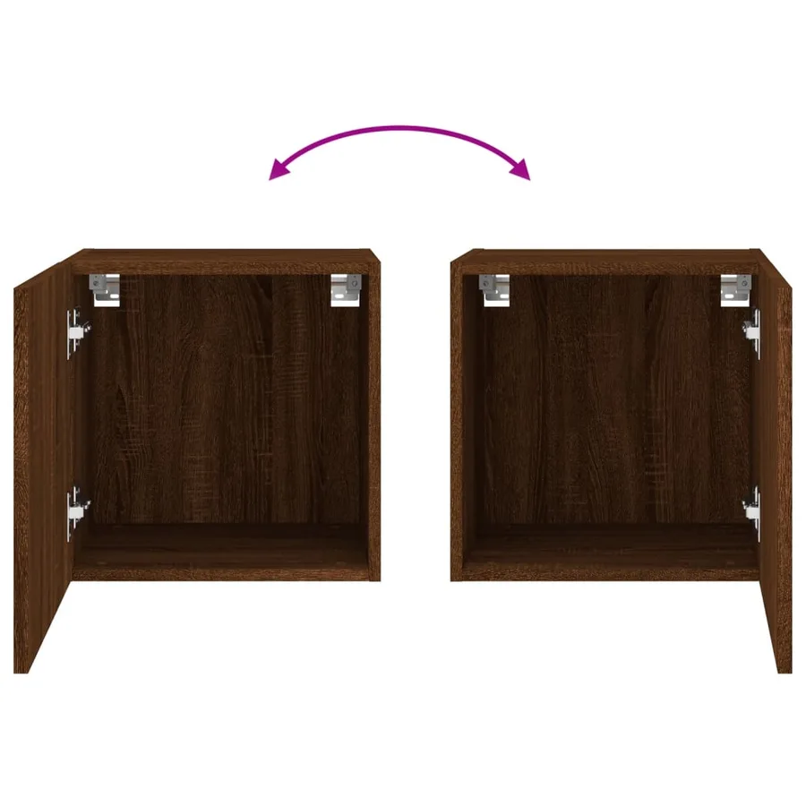 Meubles TV muraux 2 pcs chêne marron 40,5x30x40 cm - 11