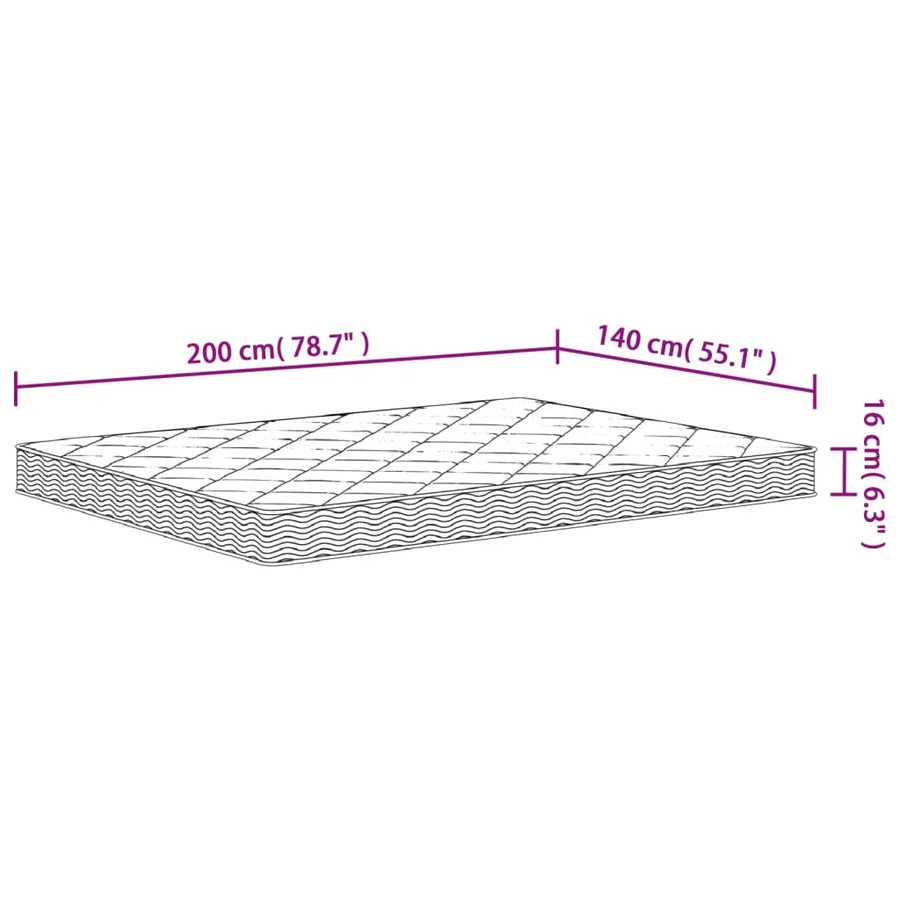 Matelas en mousse moyennement doux 140x200 cm - 9