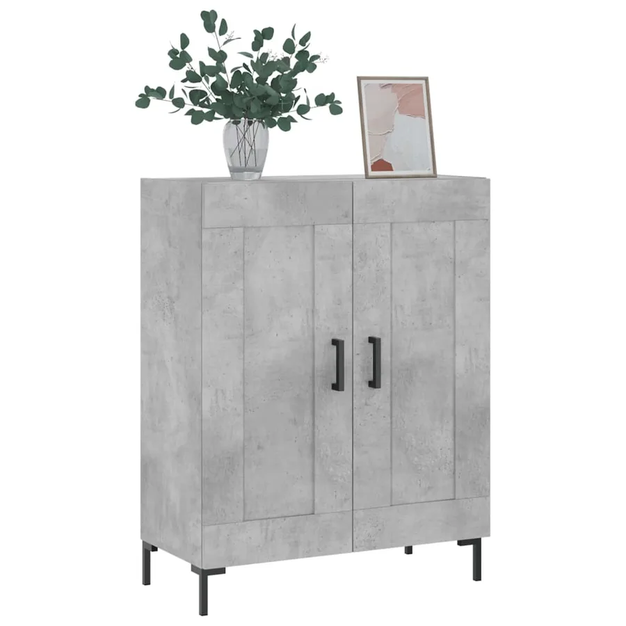 Buffet gris béton 69,5x34x90 cm bois d'ingénierie - 3