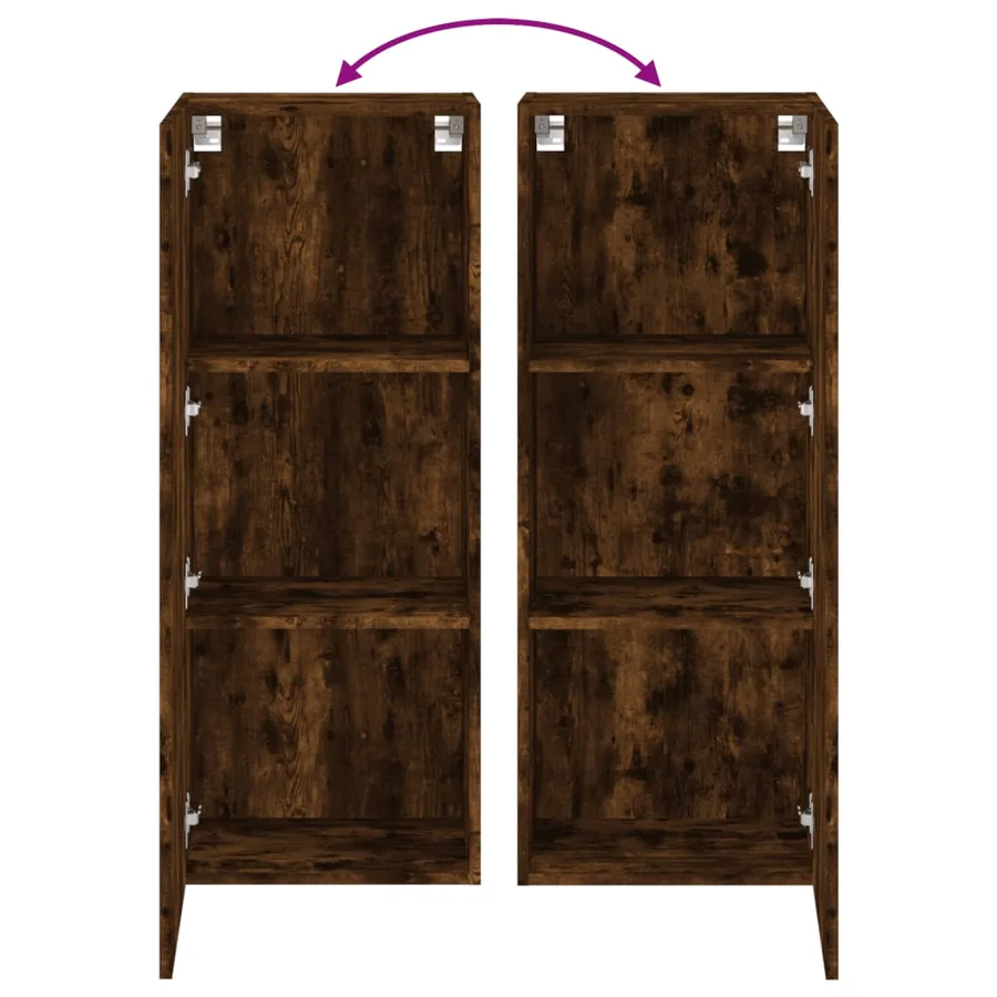 Meuble TV mural chêne fumé 40,5x30x102 cm bois d'ingénierie - 10