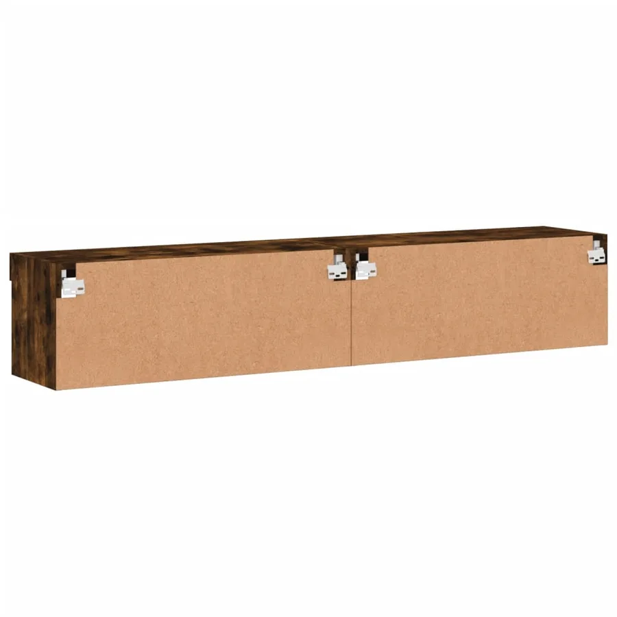 Meubles TV avec lumières LED 2 pcs chêne fumé 80x30x30 cm - 10