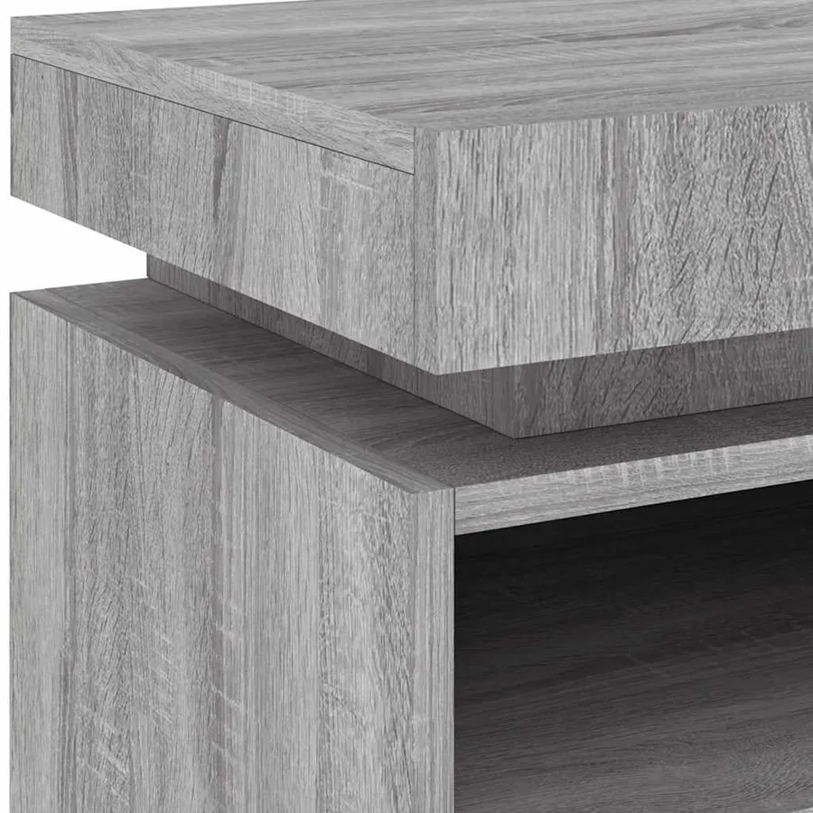 Armoires de chevet avec lumières LED 2 pcs sonoma gris - 10