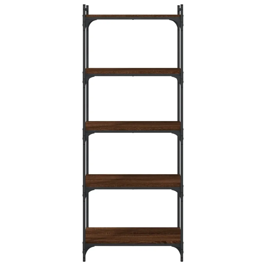Bibliothèque 5 niveaux chêne marron 60x30x154cm bois ingénierie - 4