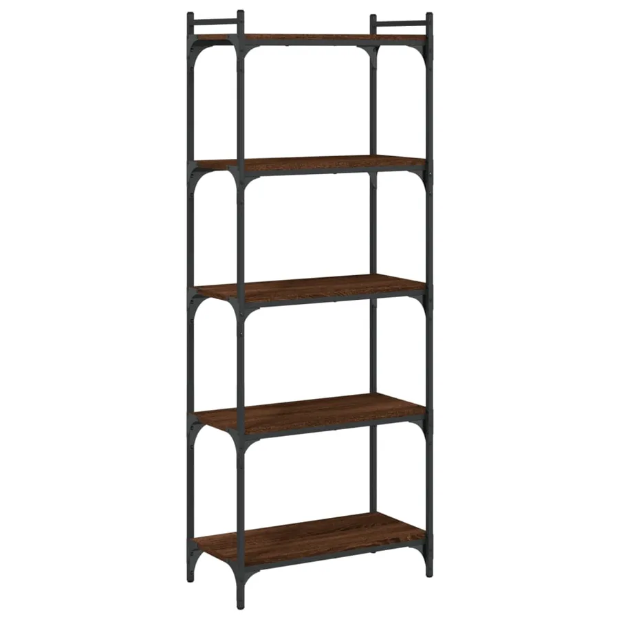 Bibliothèque 5 niveaux chêne marron 60x30x154cm bois ingénierie - 6