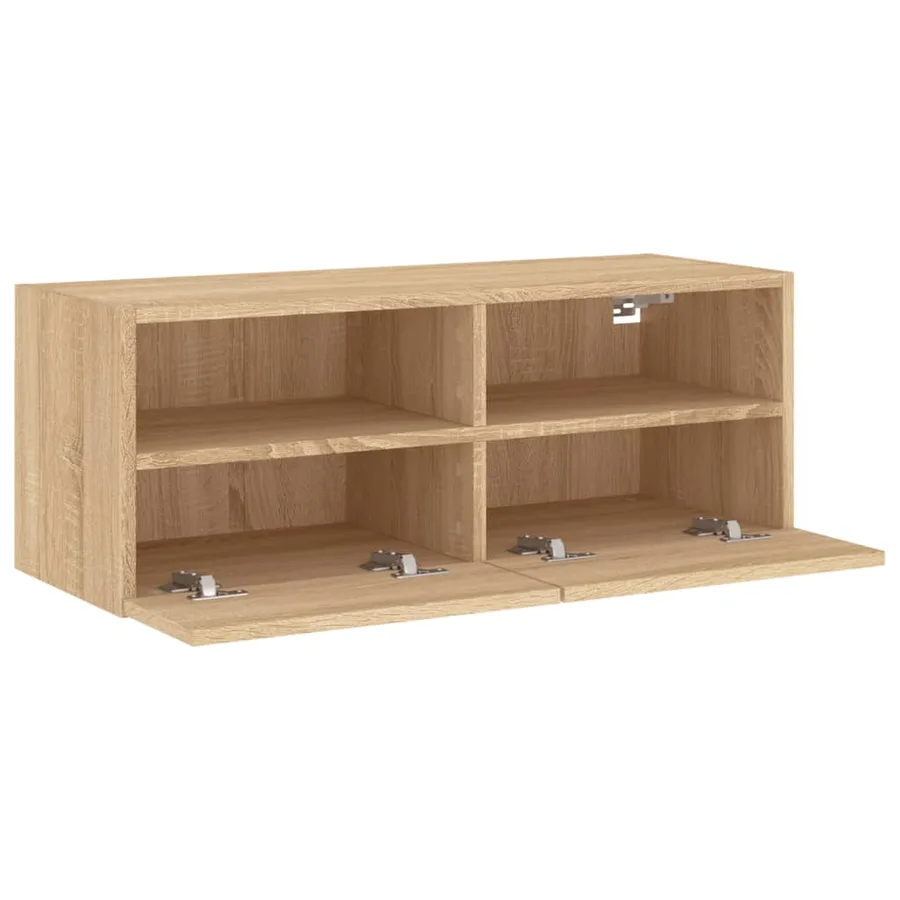 Meuble TV mural chêne sonoma 80x30x30 cm bois d'ingénierie - 7