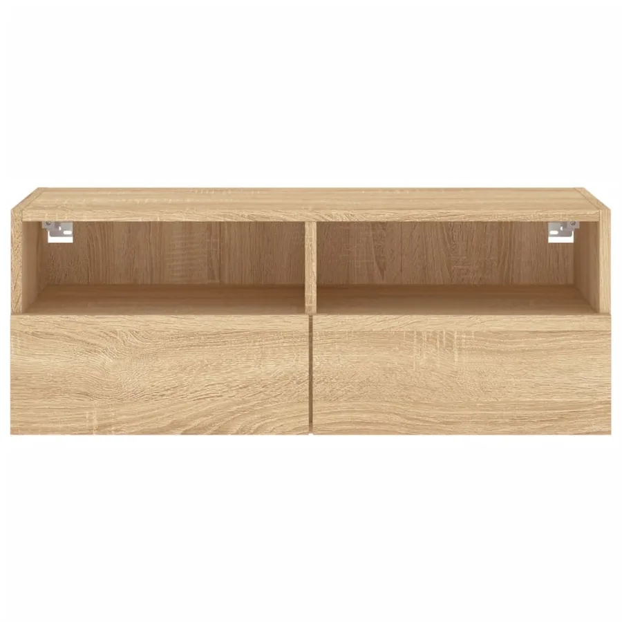 Meuble TV mural chêne sonoma 80x30x30 cm bois d'ingénierie - 8