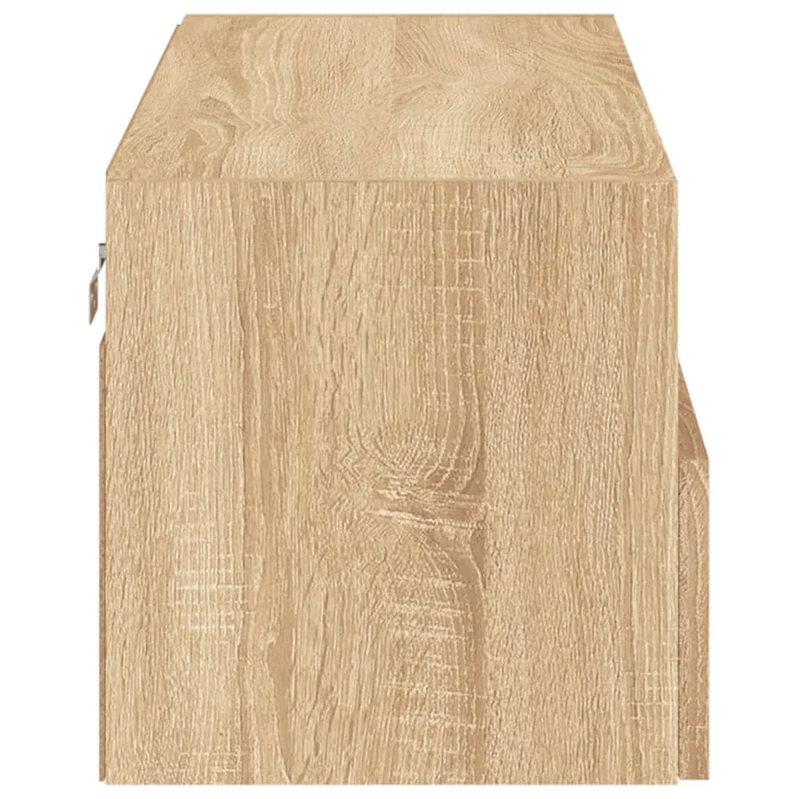 Meuble TV mural chêne sonoma 80x30x30 cm bois d'ingénierie - 9