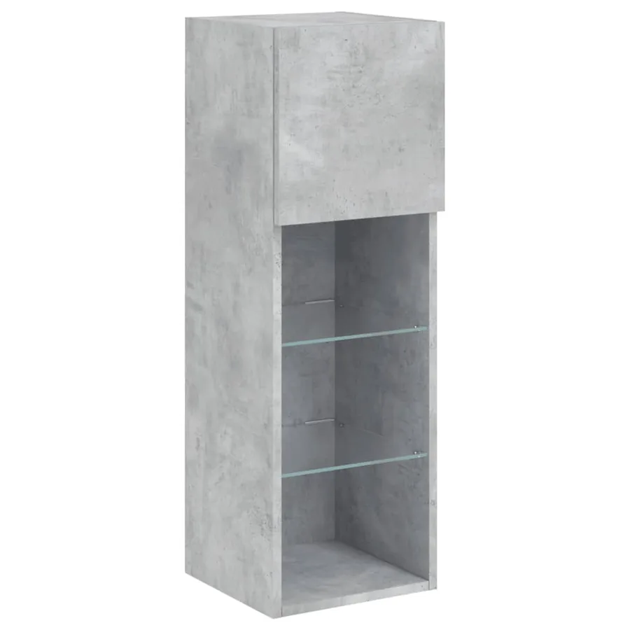 Meubles TV avec lumières LED 2 pcs gris béton 30,5x30x90 cm - 7