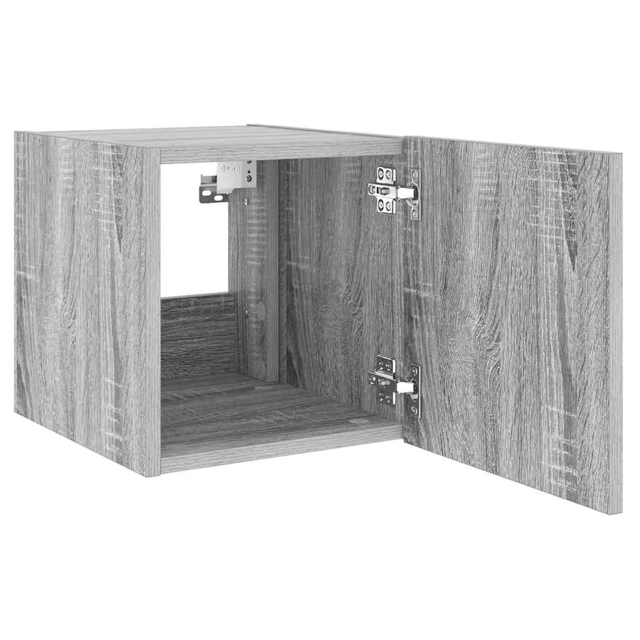 Meuble TV mural avec lumières LED sonoma gris 30,5x35x30 cm - 8