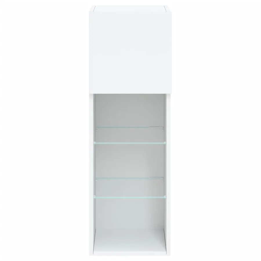 Meuble TV avec lumières LED blanc 30,5x30x90 cm - 9