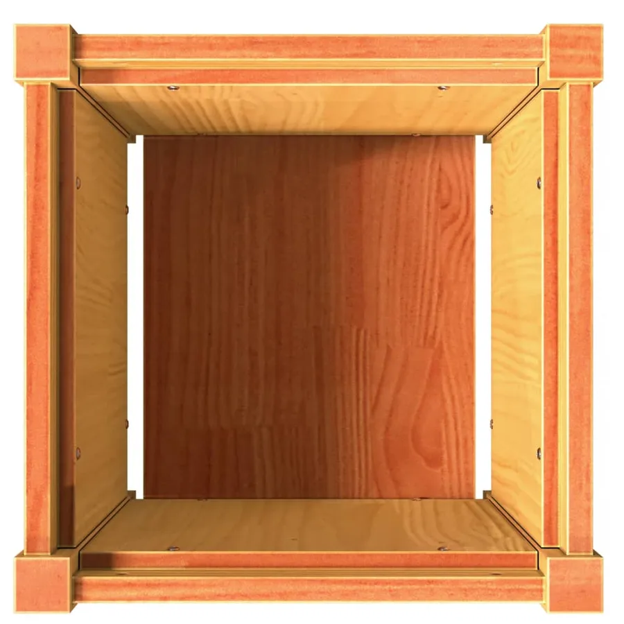 Jardinière cire marron 40x40x40 cm bois de pin massif - 8