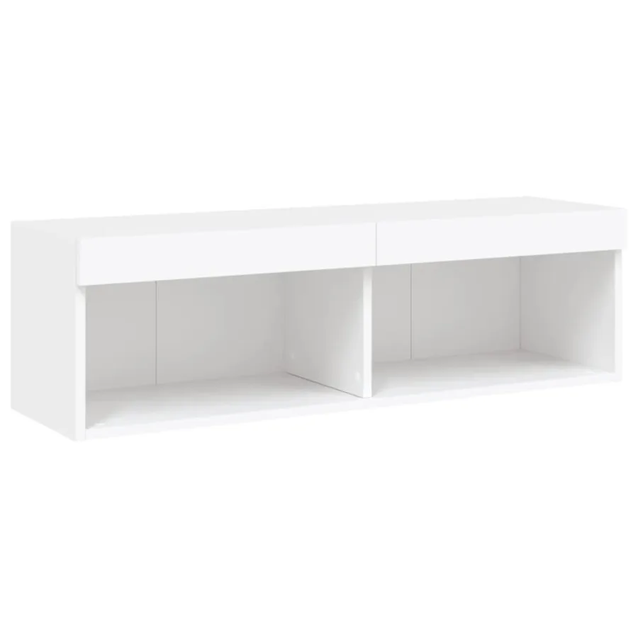 Unités murales TV avec LED 5 pcs blanc bois d'ingénierie - 10