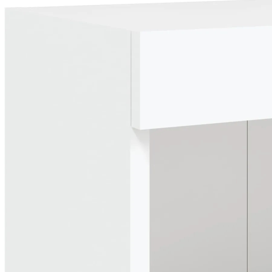 Unités murales TV avec LED 5 pcs blanc bois d'ingénierie - 13