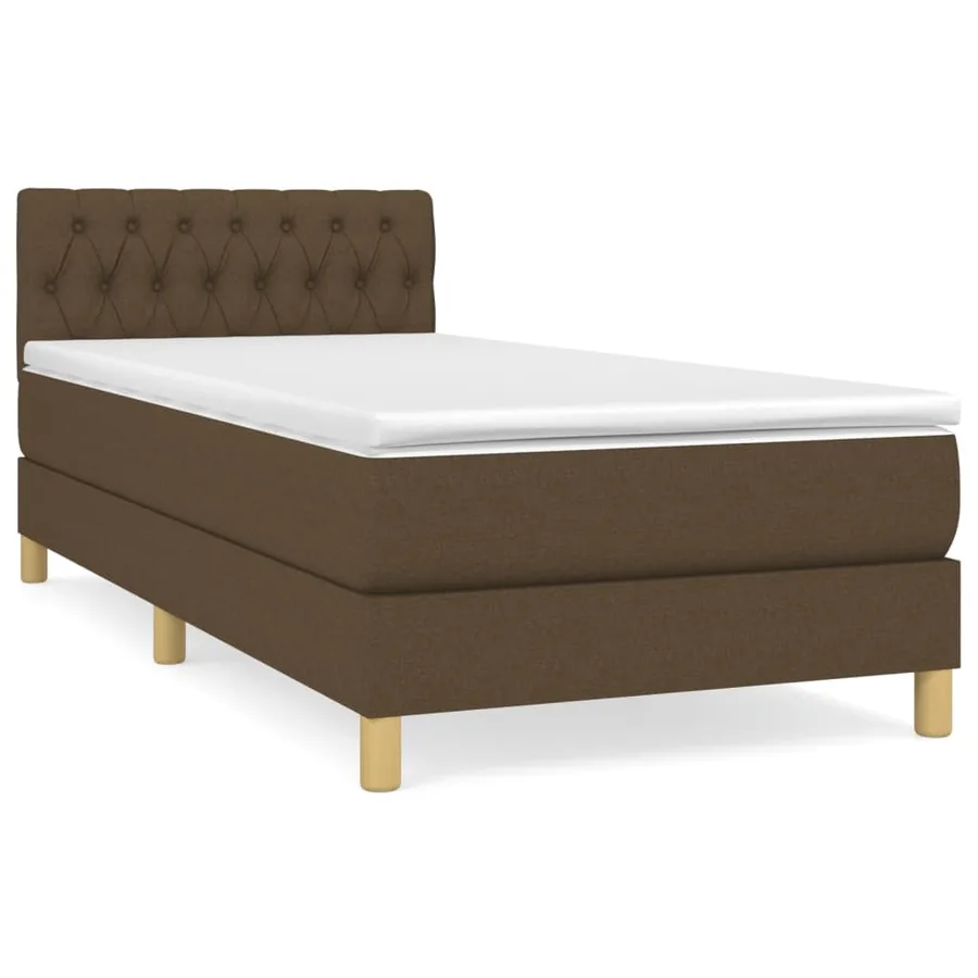 Sommier à lattes de lit avec matelas Marron foncé 90x200 cm - 2