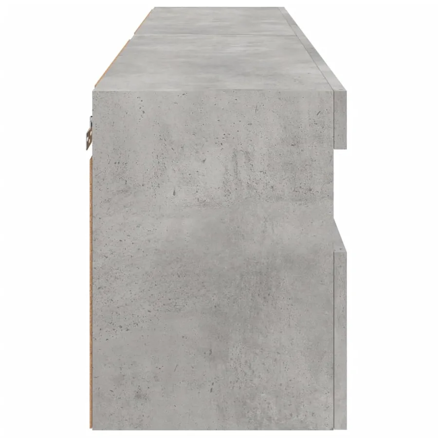 Meubles TV muraux et lumières LED 2pcs gris béton 60x30x40 cm - 10