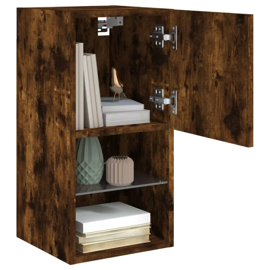 Meubles TV avec lumières LED 2 pcs chêne fumé 30,5x30x60 cm - 5
