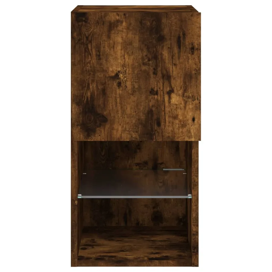 Meubles TV avec lumières LED 2 pcs chêne fumé 30,5x30x60 cm - 9