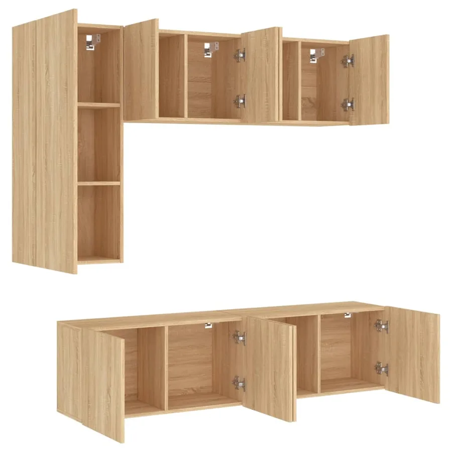 Unités murales TV 5 pcs chêne sonoma bois d'ingénierie - 4