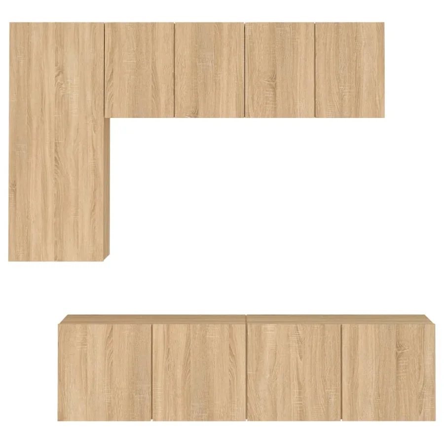 Unités murales TV 5 pcs chêne sonoma bois d'ingénierie - 5