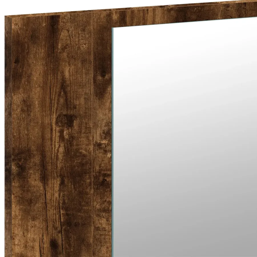 Armoire à miroir à LED de bain chêne fumé 80x12x45 cm acrylique - 10