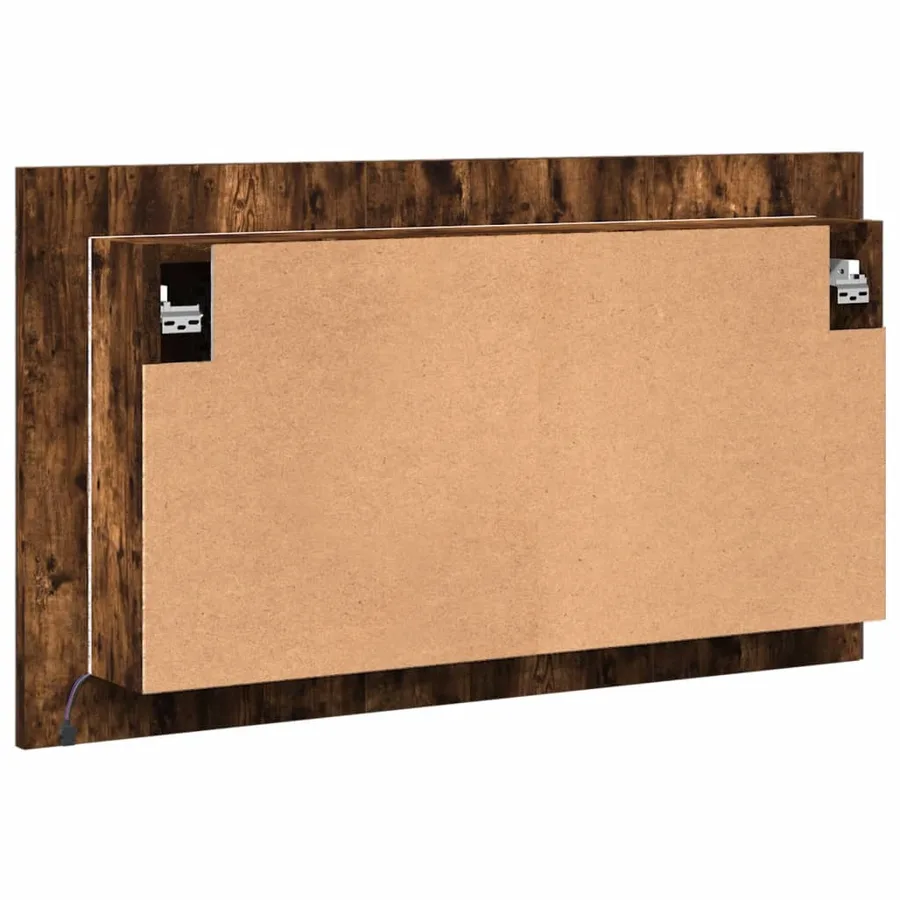 Armoire à miroir à LED de bain chêne fumé 80x12x45 cm acrylique - 9