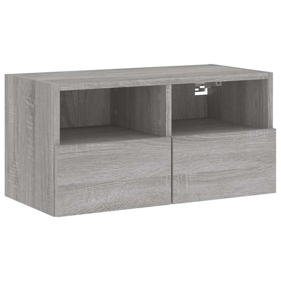 Meuble TV mural sonoma gris 60x30x30 cm bois d'ingénierie - 2