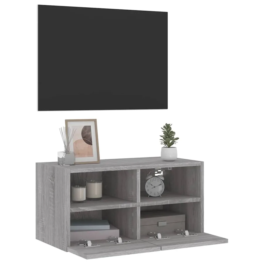 Meuble TV mural sonoma gris 60x30x30 cm bois d'ingénierie - 6