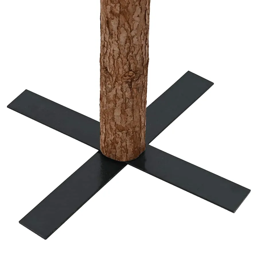 Sapin de Noël mince avec bois véritable et cônes vert 150cm PVC - 6