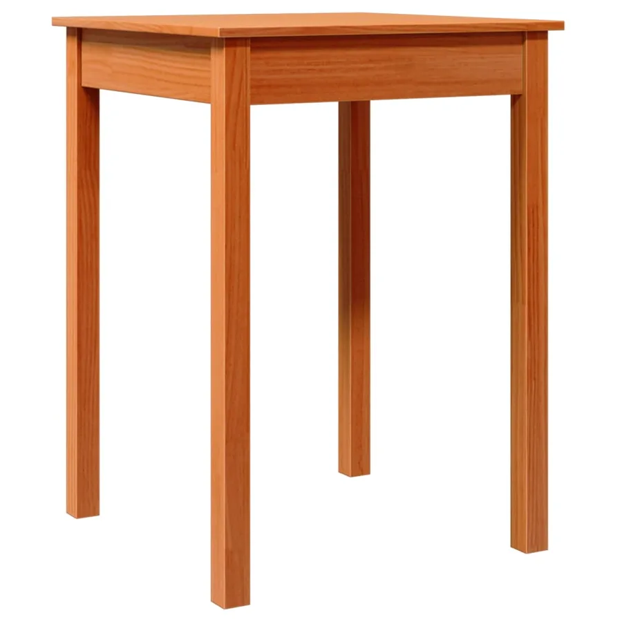 Table à manger cire marron 55x55x75 cm bois massif de pin - 2