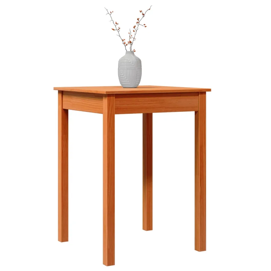 Table à manger cire marron 55x55x75 cm bois massif de pin - 4