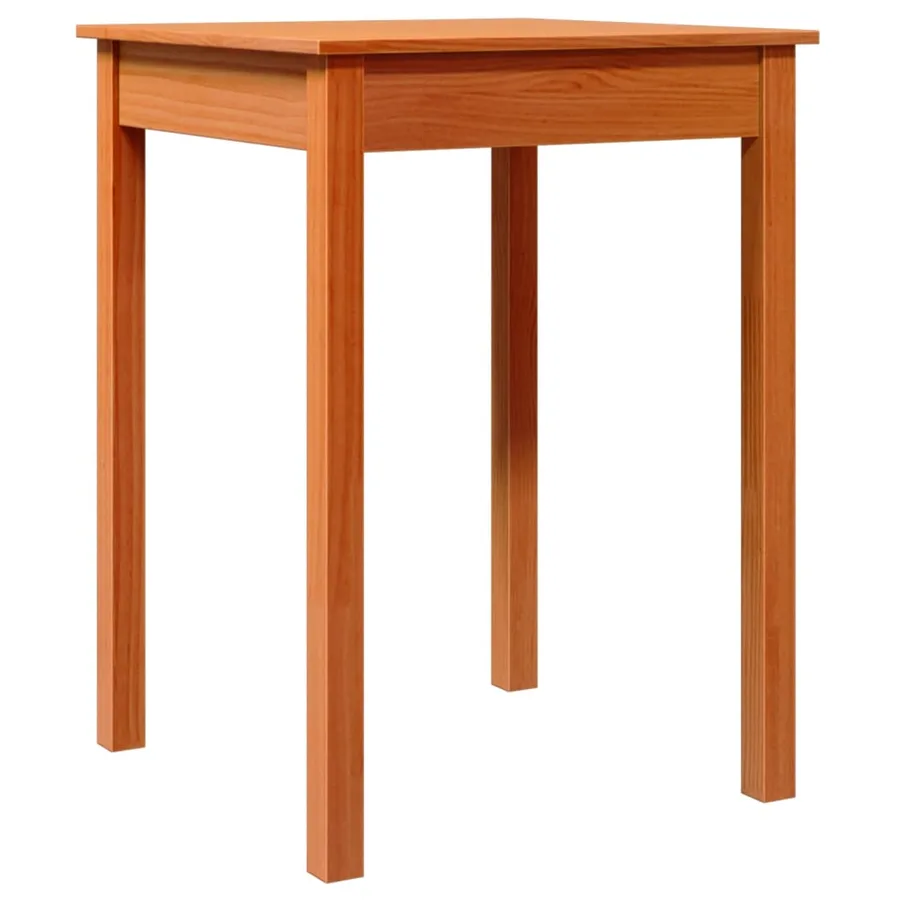 Table à manger cire marron 55x55x75 cm bois massif de pin - 7