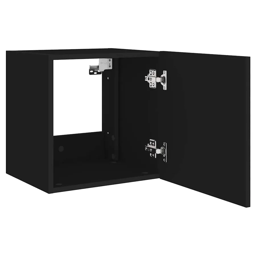 Meubles TV muraux avec lumières LED 2 pcs noir 40,5x35x40 cm - 9