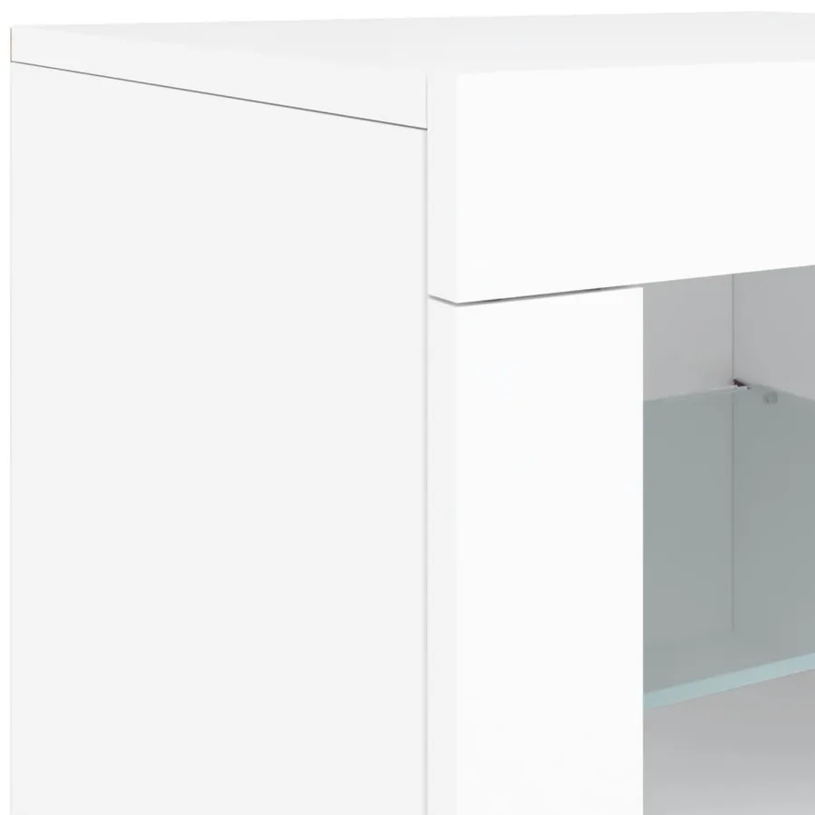Buffet avec lumières LED blanc 142,5x37x67 cm - 11