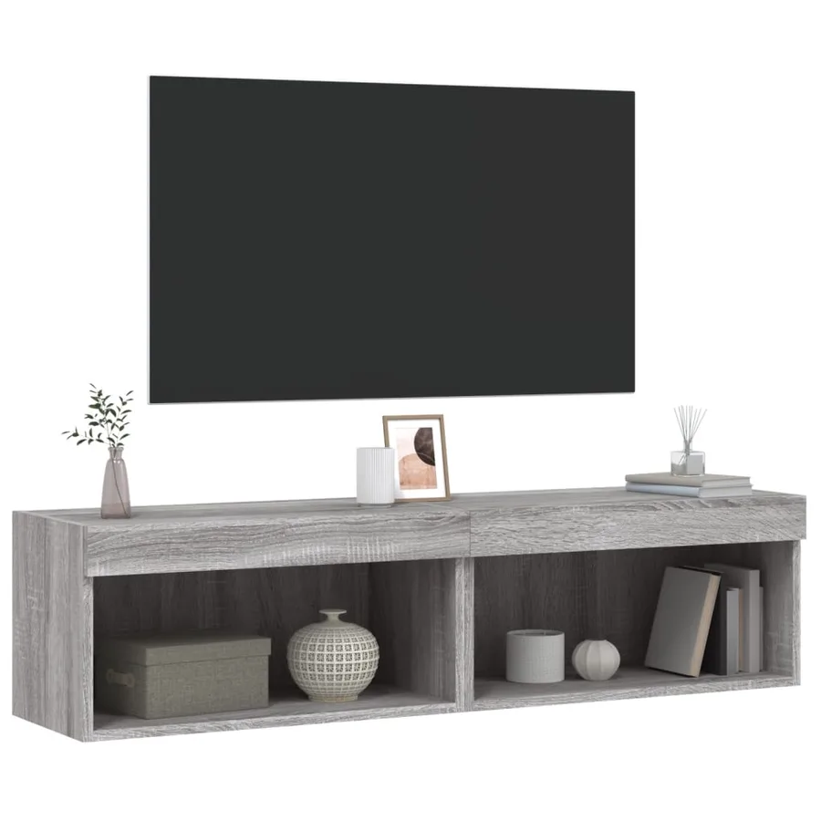 Meubles TV avec lumières LED 2 pcs sonoma gris 60x30x30 cm - 6