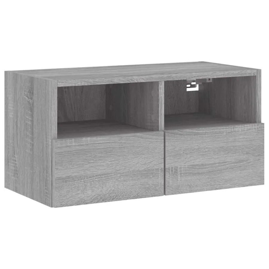 Unités murales TV 5 pcs sonoma gris bois d'ingénierie - 8