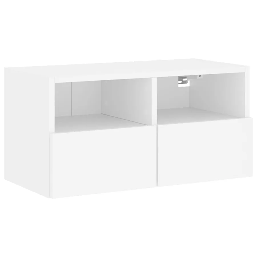 Unités murales TV 4 pcs blanc bois d'ingénierie - 6