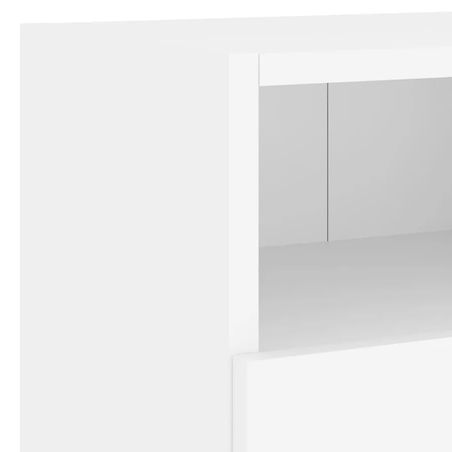 Unités murales TV 4 pcs blanc bois d'ingénierie - 9