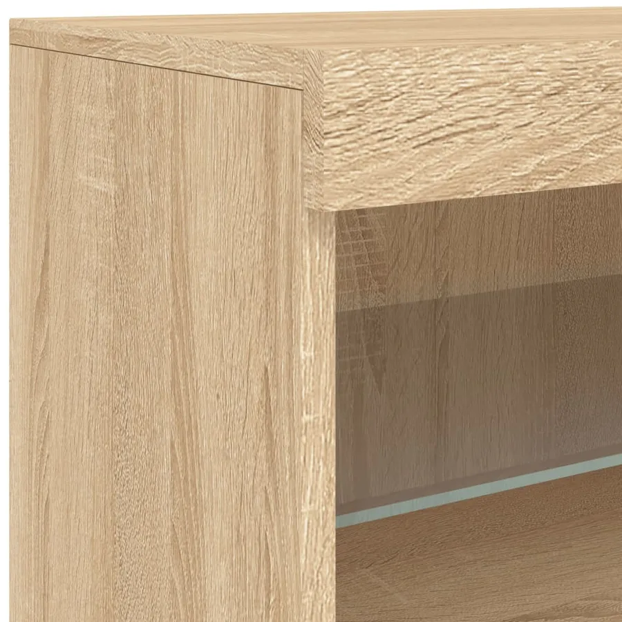 Buffet avec lumières LED chêne sonoma 283x37x67 cm - 13