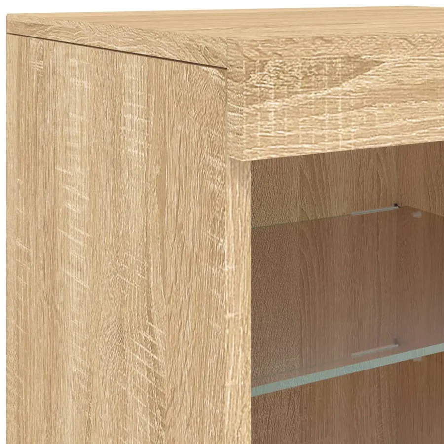 Buffet avec lumières LED chêne sonoma 283x37x67 cm - 15